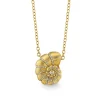 Gold & Diamond Large Fluted Nautilus Shell Necklace