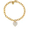 Gold & Diamond Large Heart Bracelet