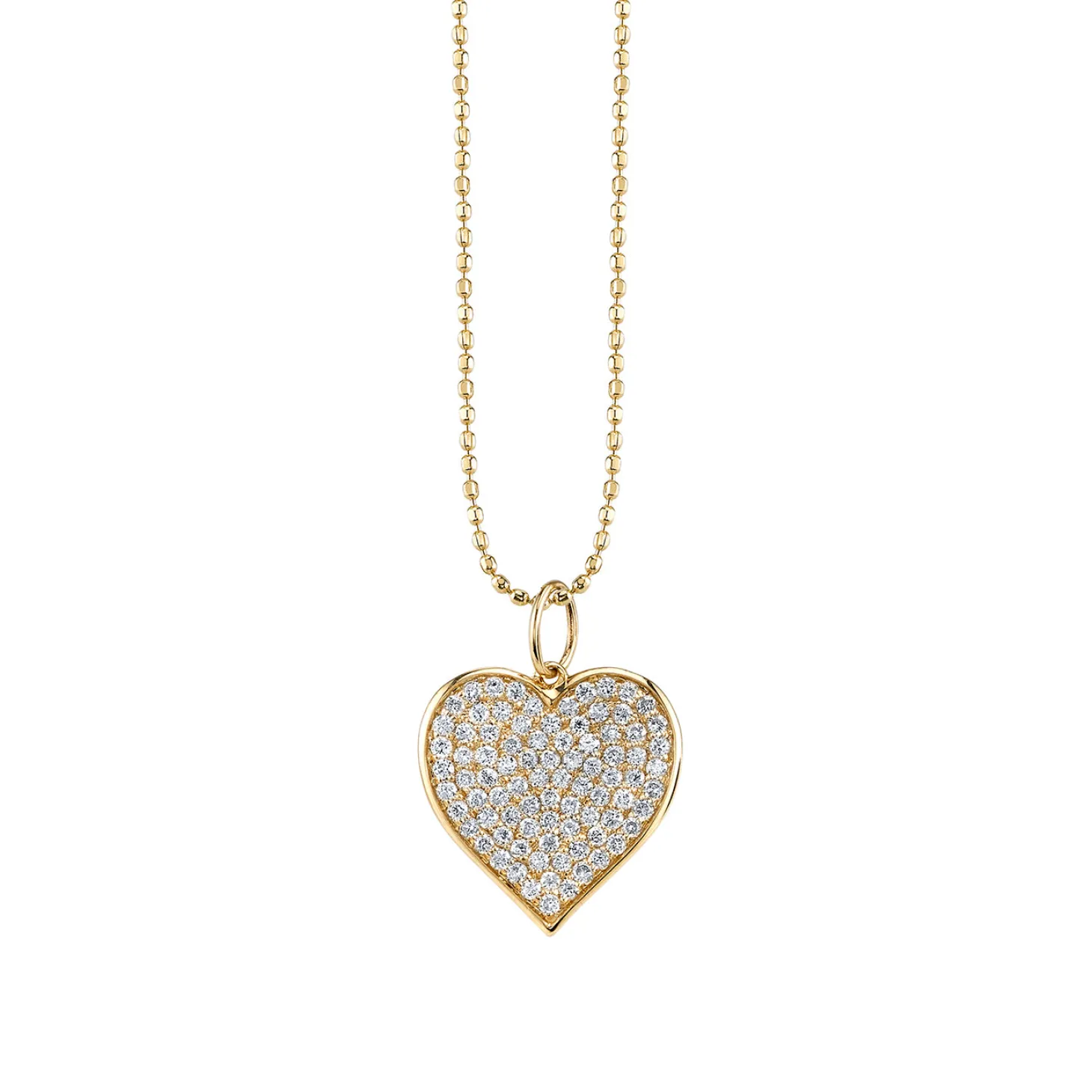 Gold & Diamond Large Heart Charm