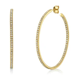 Gold & Diamond Large Hoops