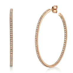 Gold & Diamond Large Hoops