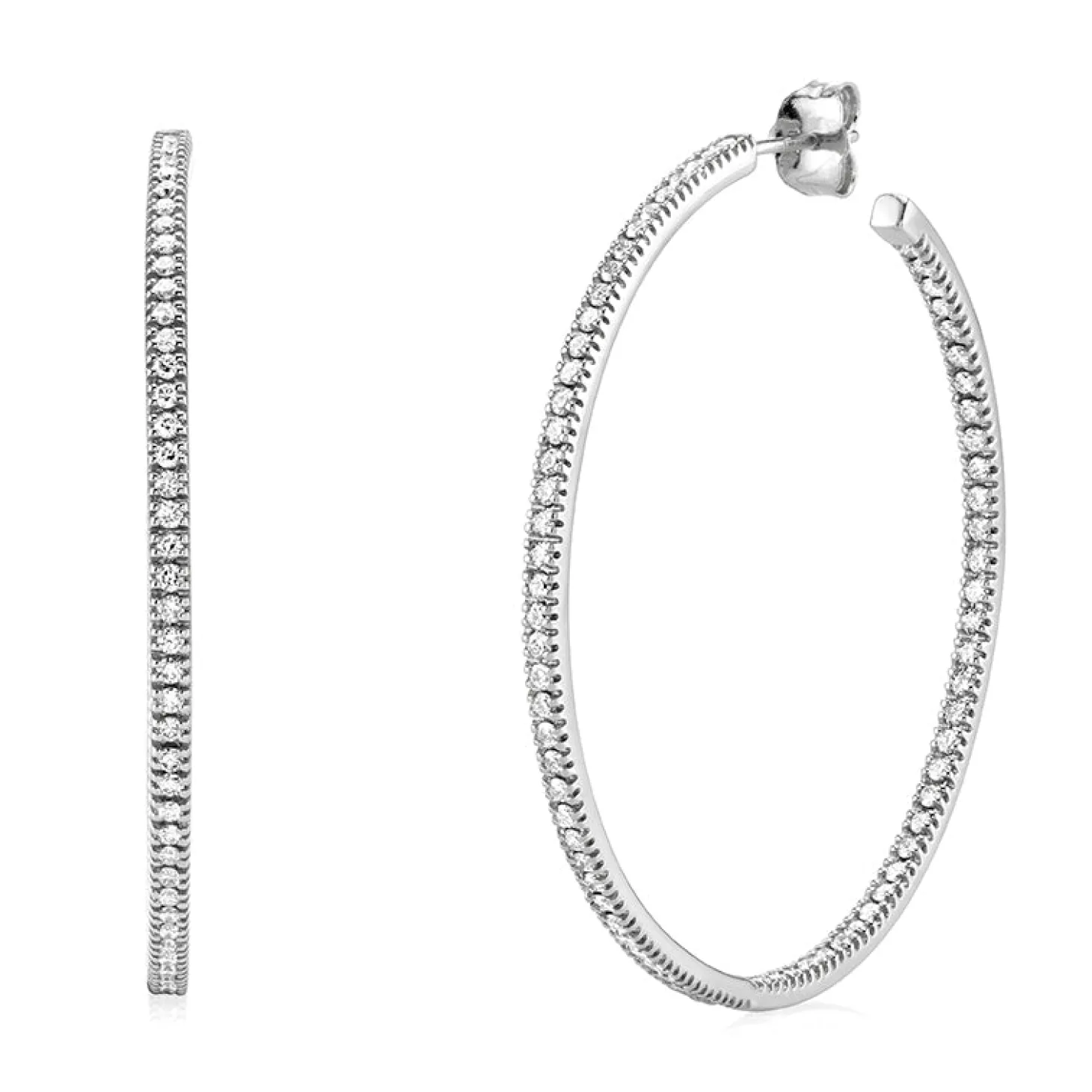 Gold & Diamond Large Hoops