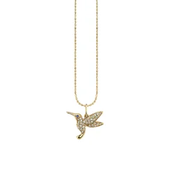 Gold & Diamond Large Hummingbird Charm