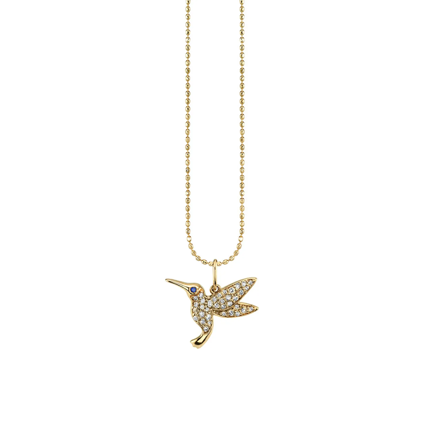 Gold & Diamond Large Hummingbird Charm