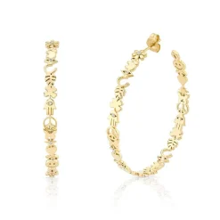 Gold & Diamond Large Icon Hoops