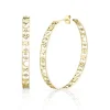 Gold & Diamond Large Icon Hoops with Border