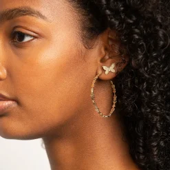 Gold & Diamond Large Icon Hoops