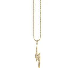 Gold & Diamond Large Lightning Bolt Charm