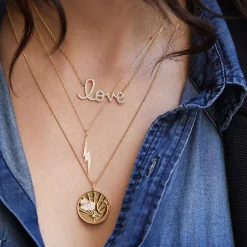 Gold & Diamond Large Lightning Bolt Charm