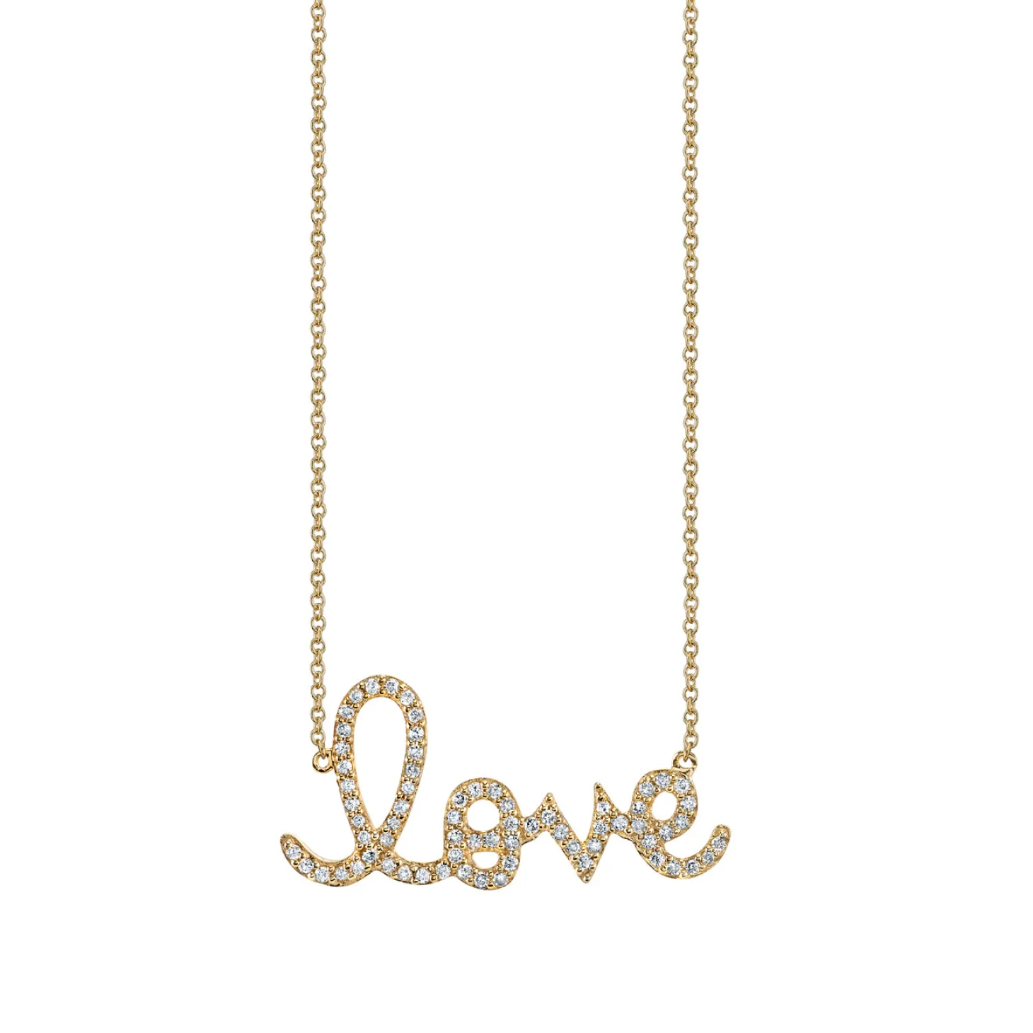 Gold & Diamond Large Love Necklace