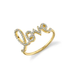 Gold & Diamond Large Love Ring