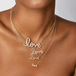 Gold & Diamond Large Love Necklace