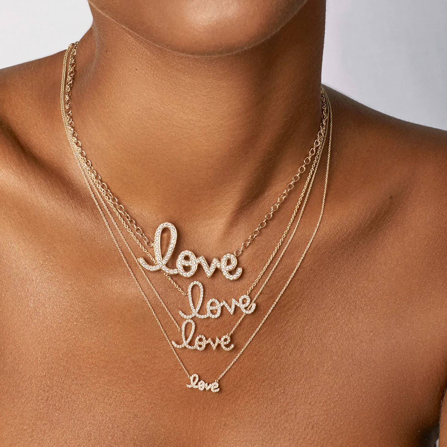Gold & Diamond Large Love Necklace
