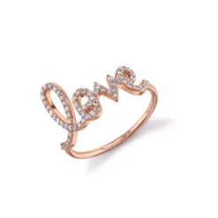 Gold & Diamond Large Love Ring