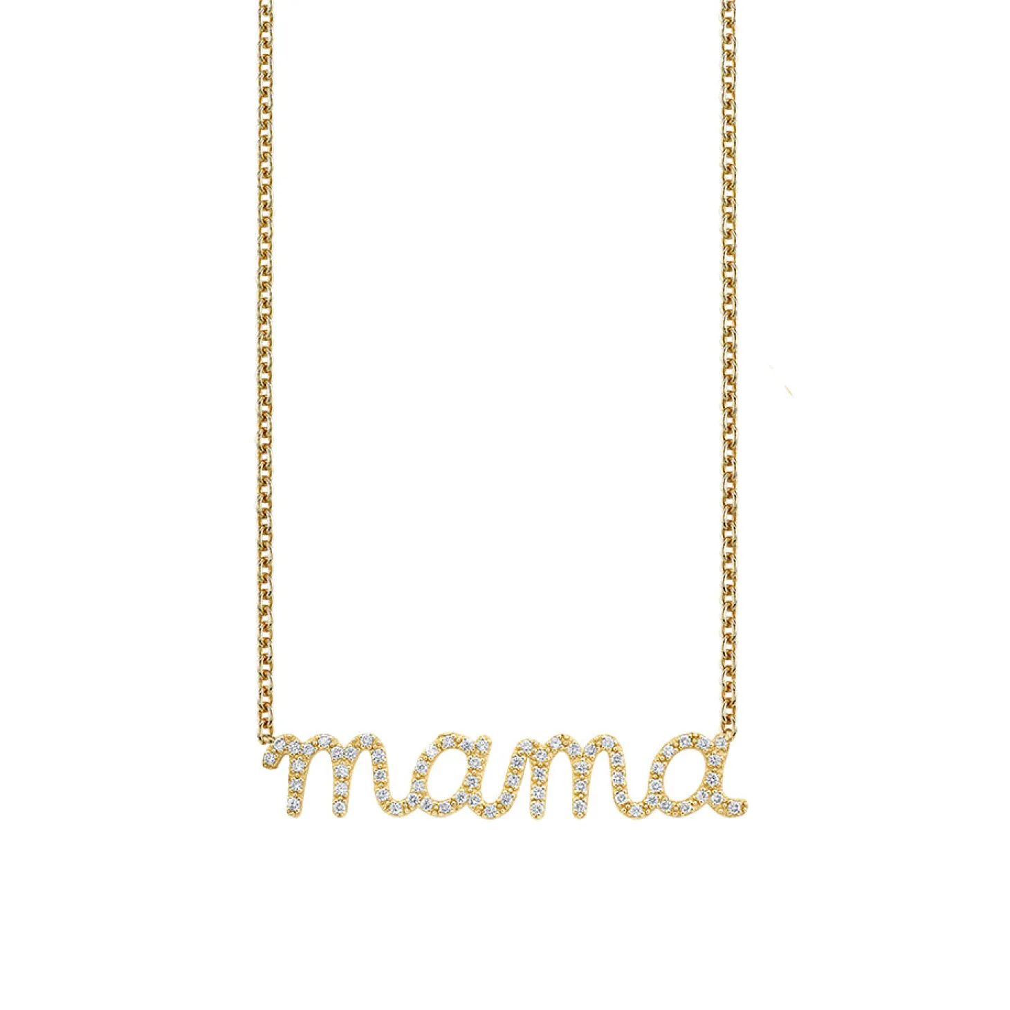 Gold & Diamond Large Mama Necklace