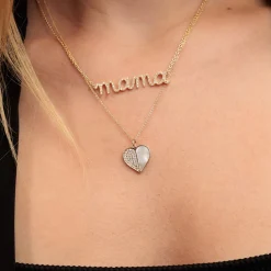 Gold & Diamond Large Mama Necklace