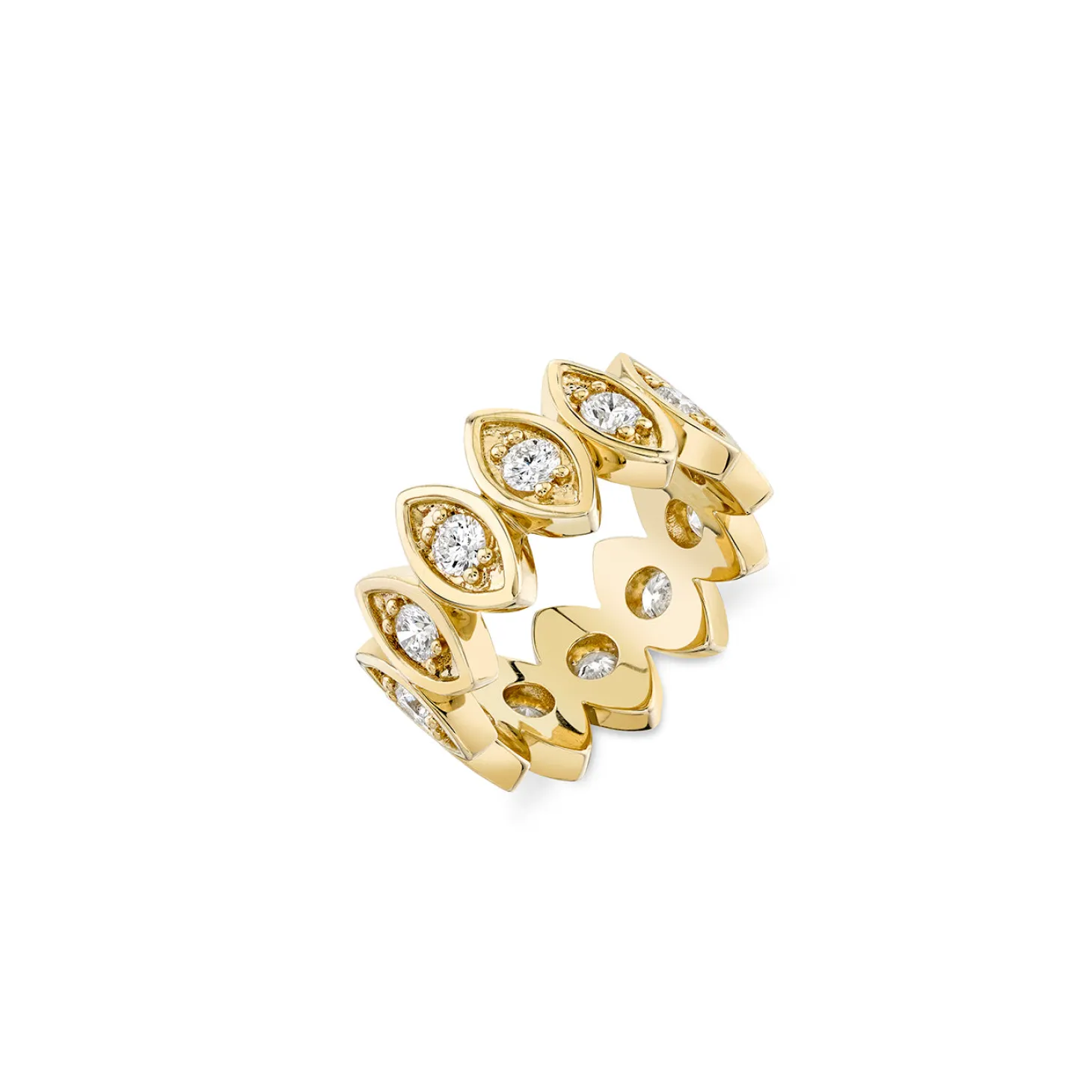 Gold & Diamond Large Marquise Eye Eternity Ring