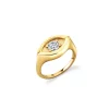 Gold & Diamond Large Marquise Eye Signet Ring