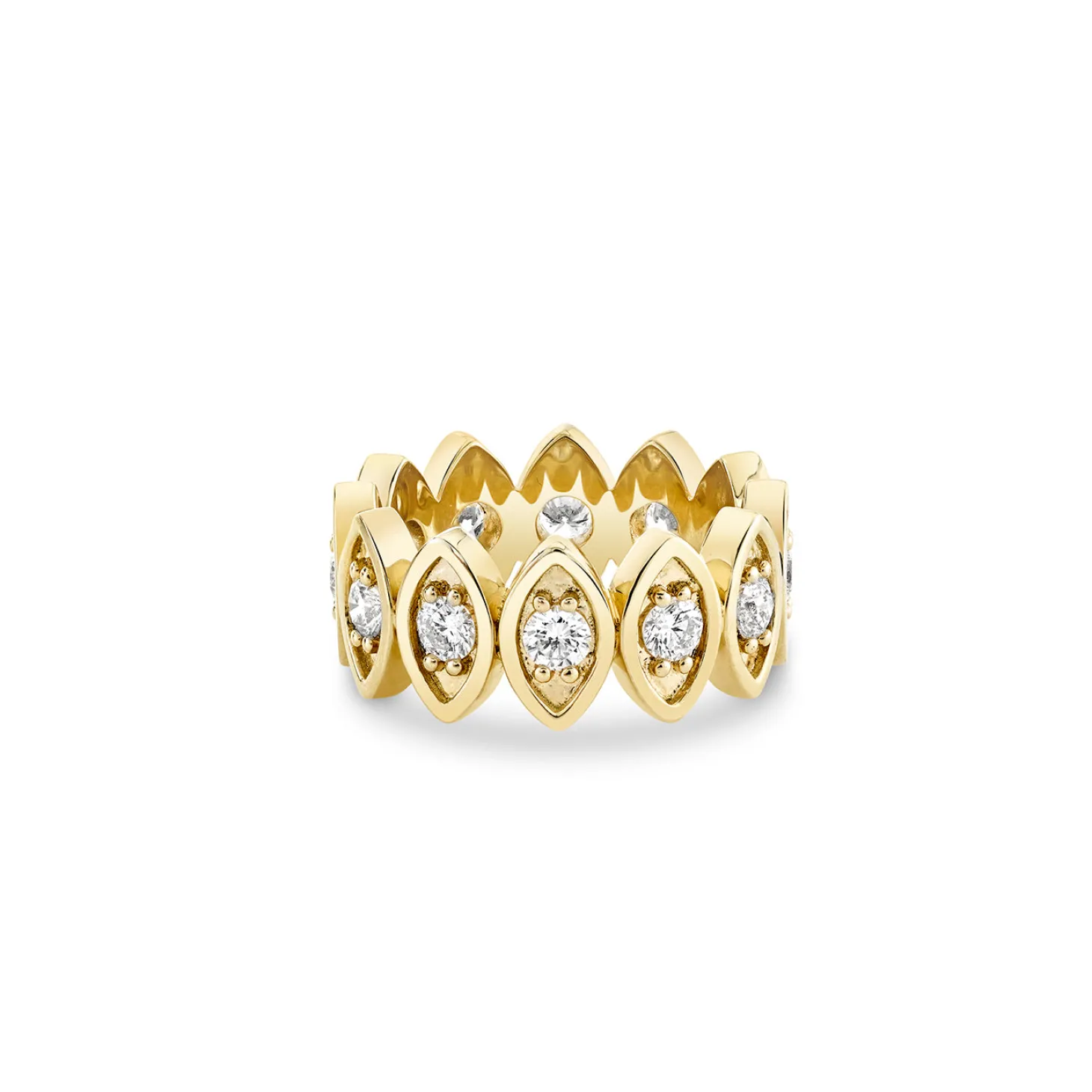 Gold & Diamond Large Marquise Eye Eternity Ring