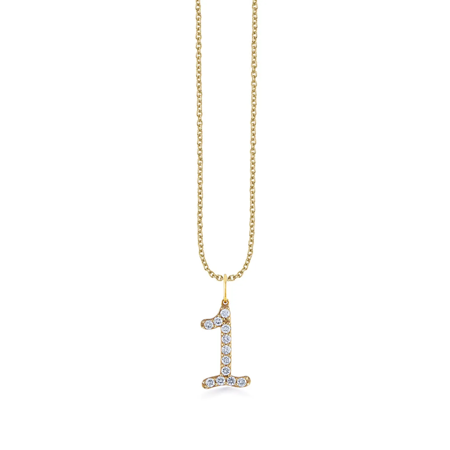 Gold & Diamond Large Number Charm