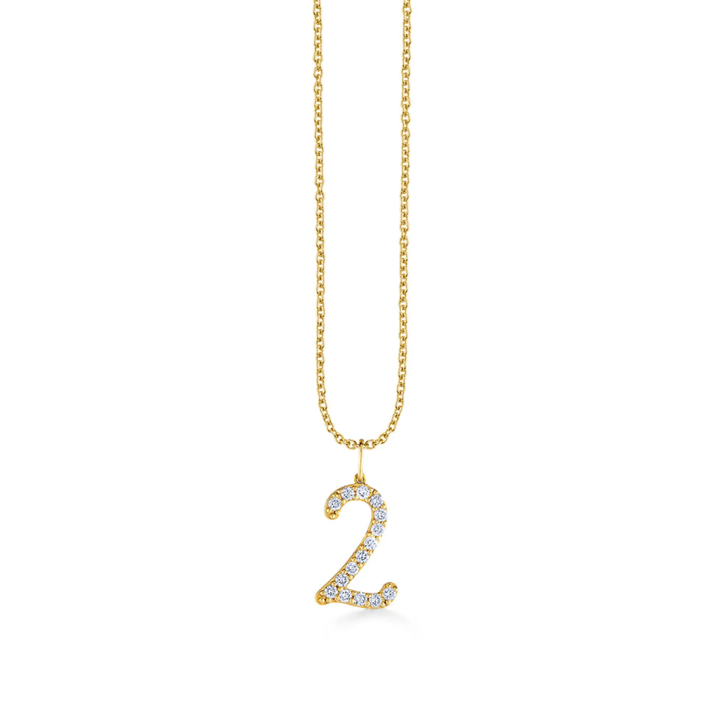 Gold & Diamond Large Number Charm