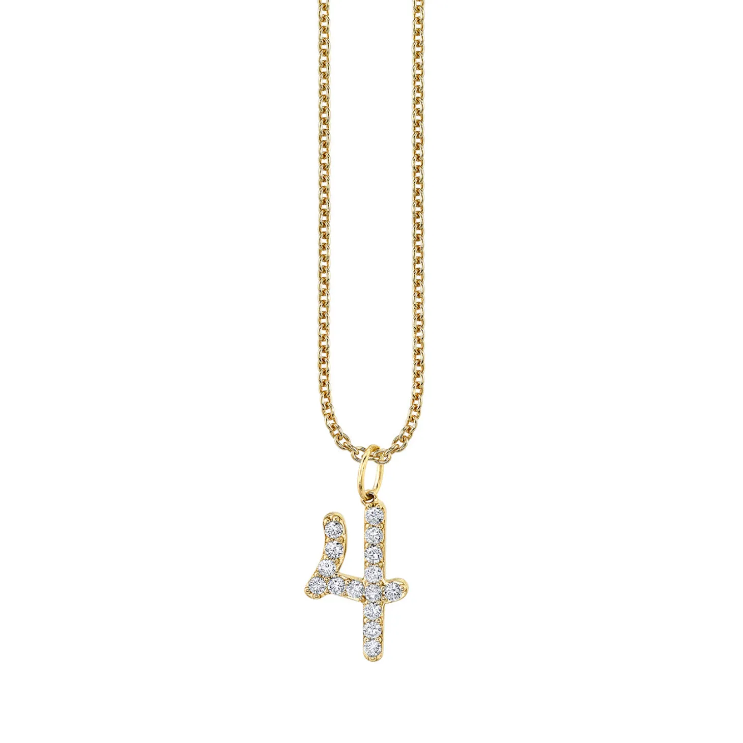 Gold & Diamond Large Number Charm