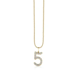 Gold & Diamond Large Number Charm