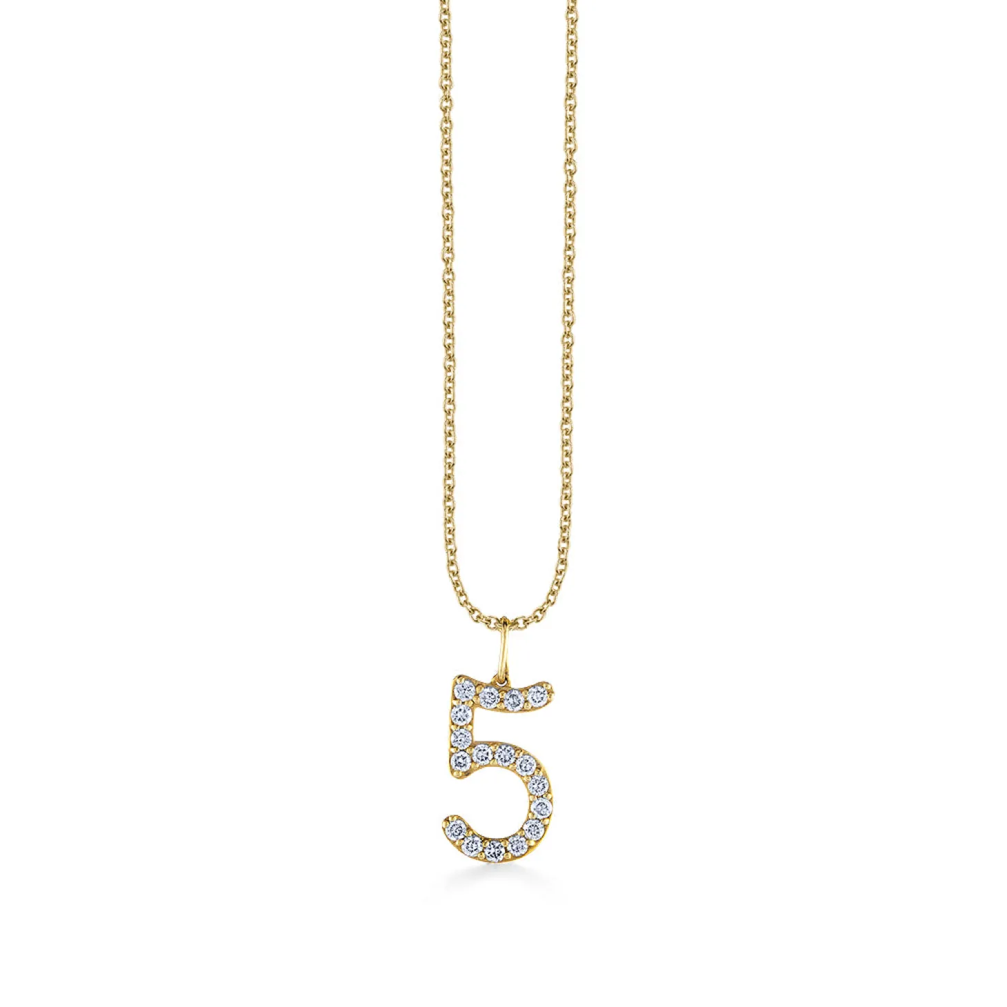 Gold & Diamond Large Number Charm