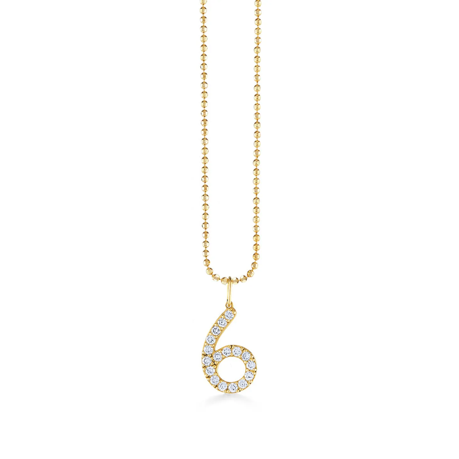 Gold & Diamond Large Number Charm