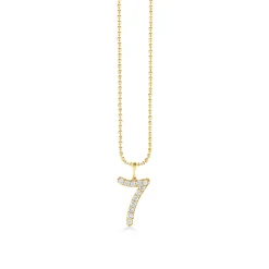 Gold & Diamond Large Number Charm