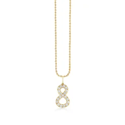 Gold & Diamond Large Number Charm