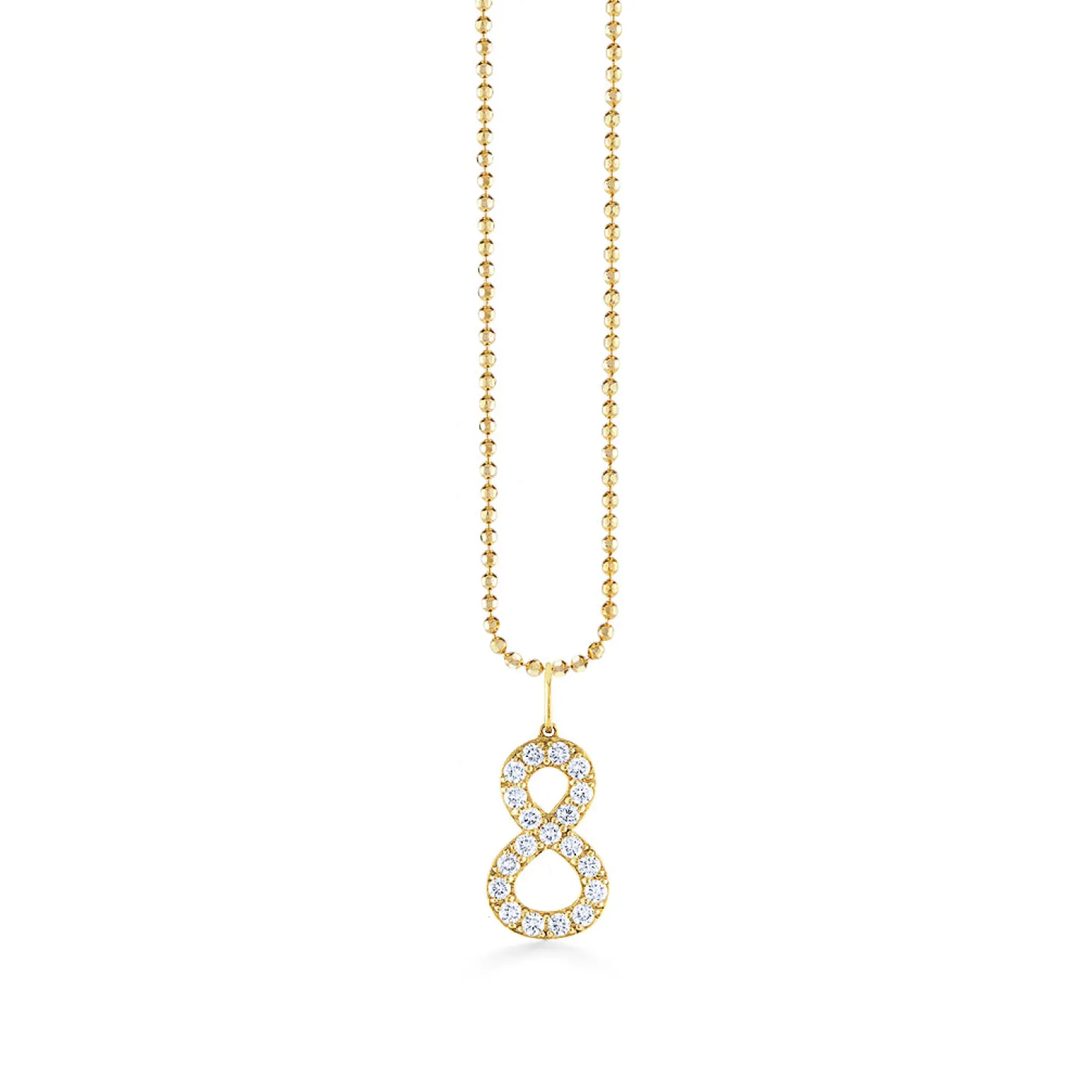 Gold & Diamond Large Number Charm