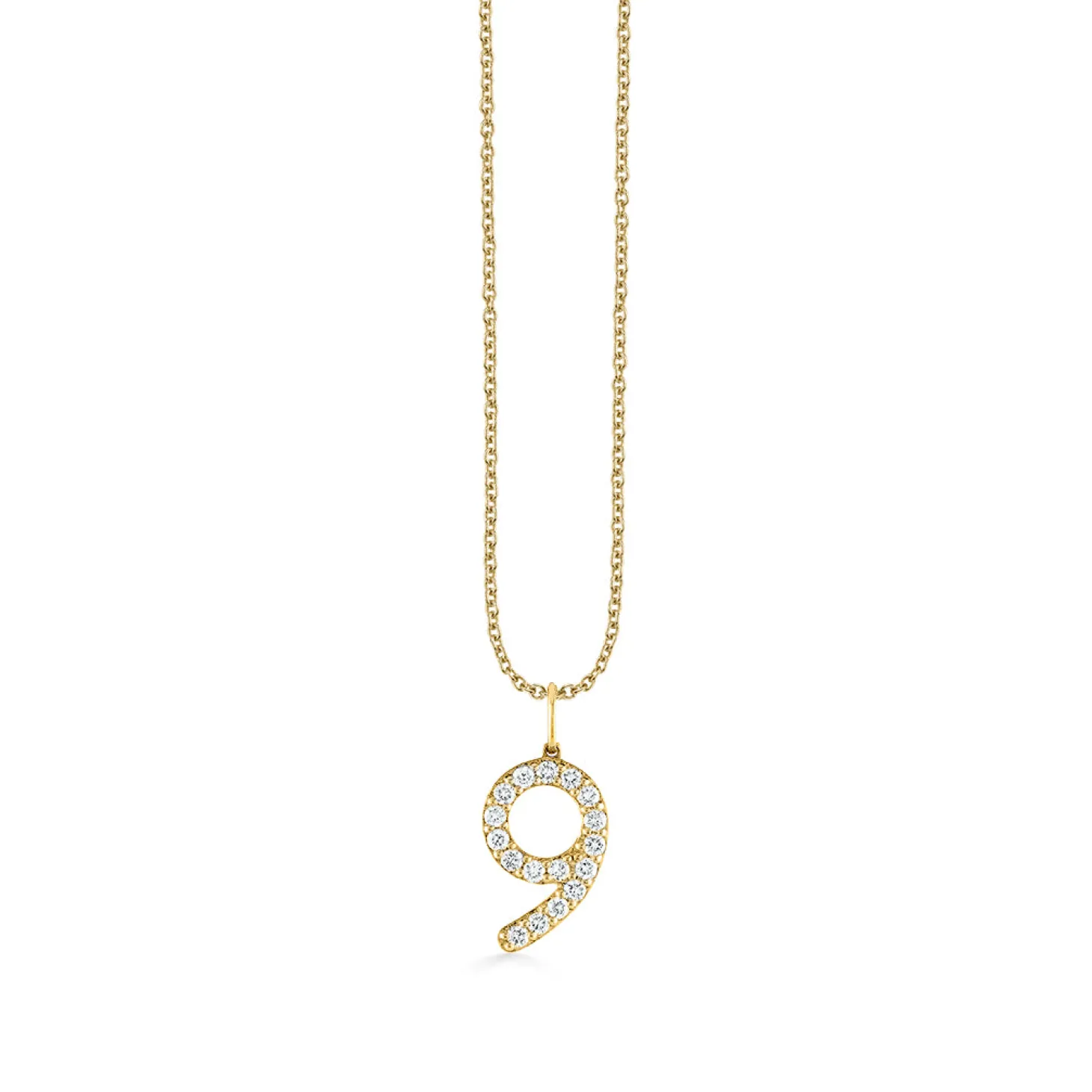 Gold & Diamond Large Number Charm