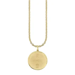 Gold & Diamond Large Pisces Zodiac Medallion