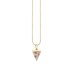 Gold & Diamond Large Pizza Slice Charm