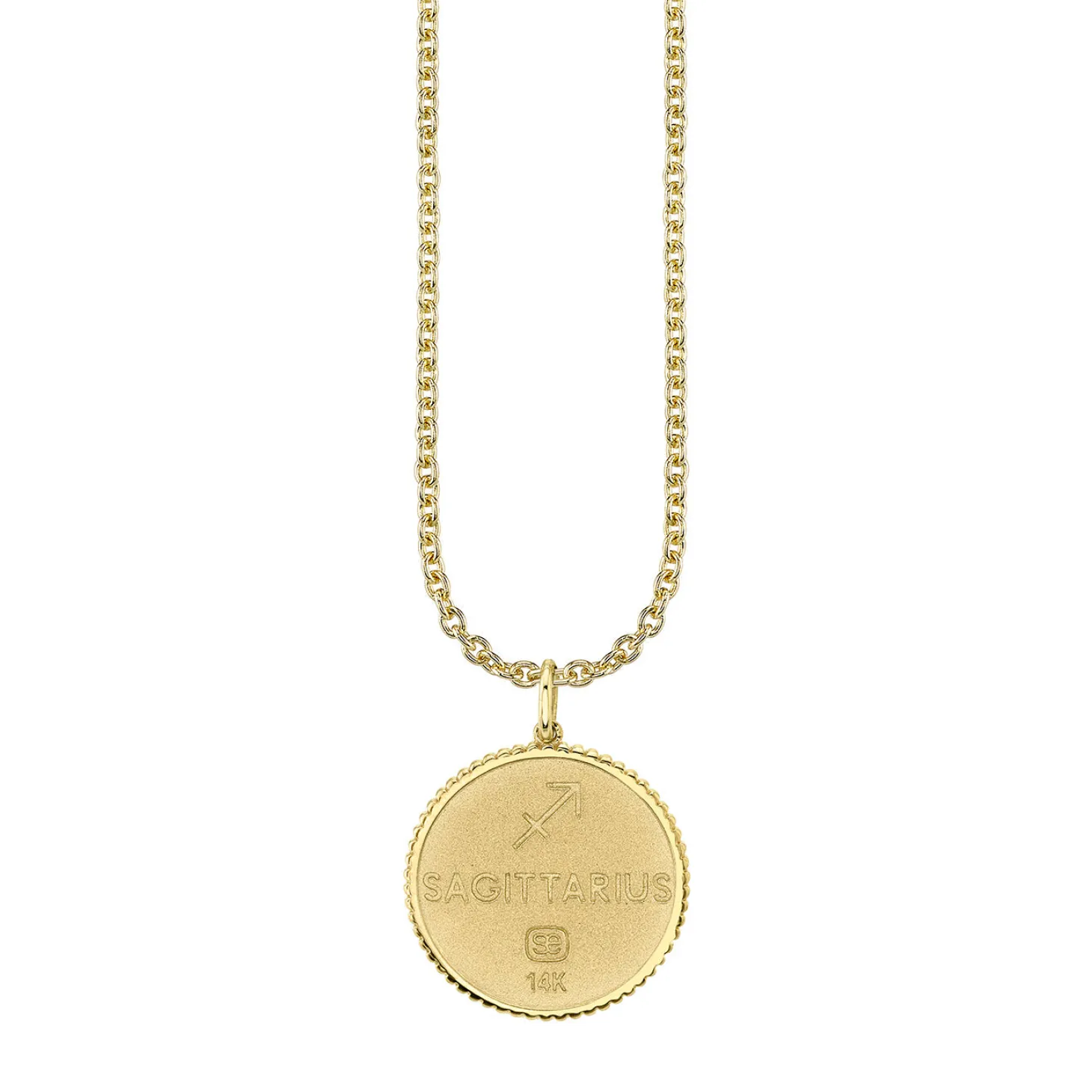 Gold & Diamond Large Sagittarius Zodiac Medallion