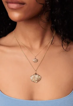 Gold & Diamond Large Scallop Shell Icons Charm