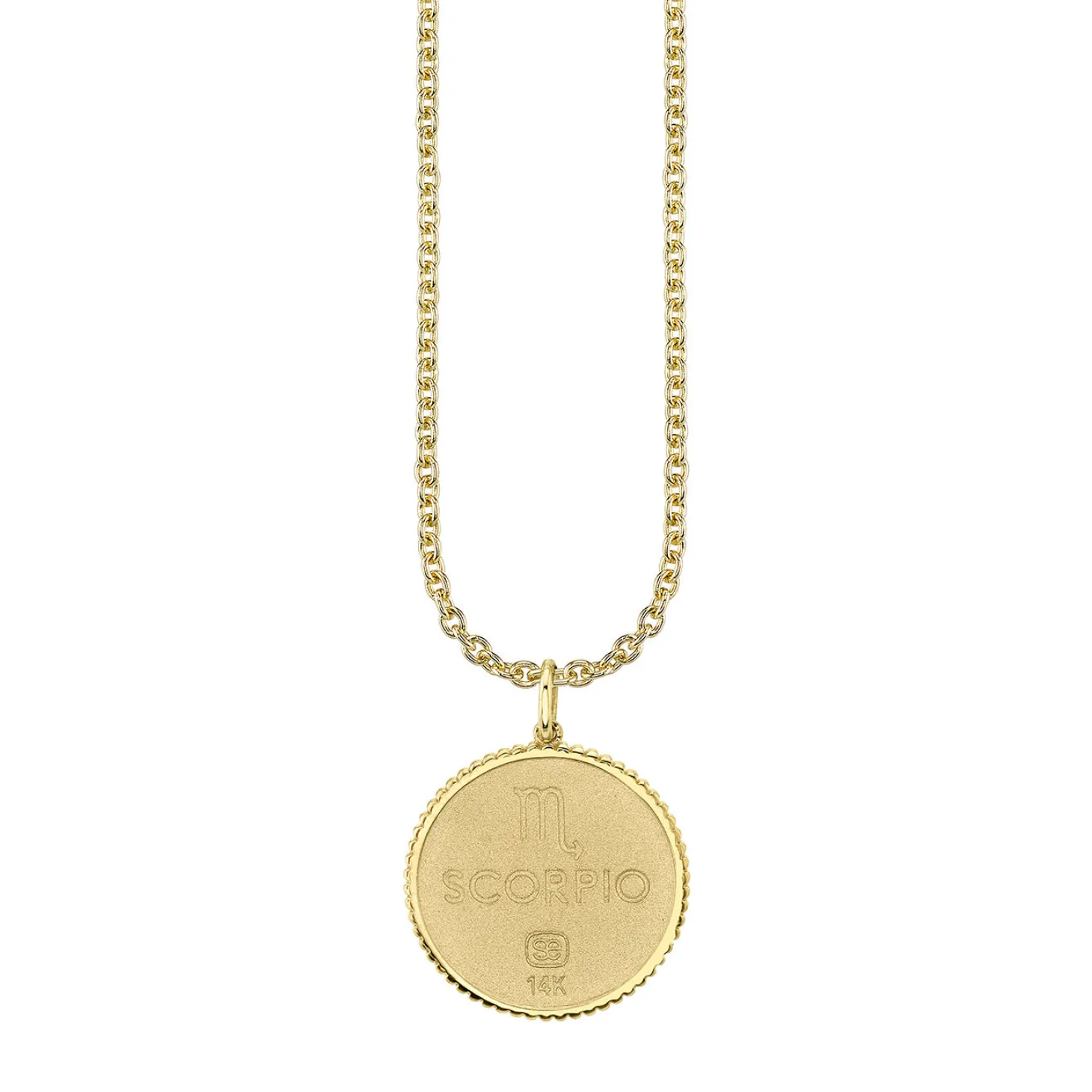Gold & Diamond Large Scorpio Zodiac Medallion