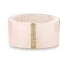 Gold & Diamond Large Three Row Spacer On Rose Quartz