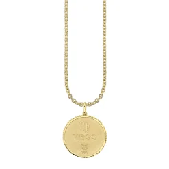 Gold & Diamond Large Virgo Zodiac Medallion