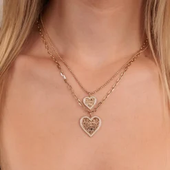 Gold & Diamond Large Wallpaper Heart Charm
