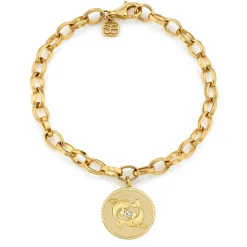 Gold & Diamond Large Zodiac Medallion Bracelet