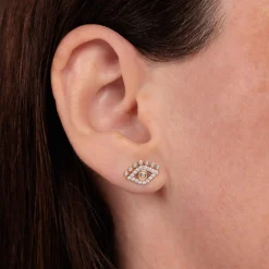 Gold & Diamond Lash Eye Stud
