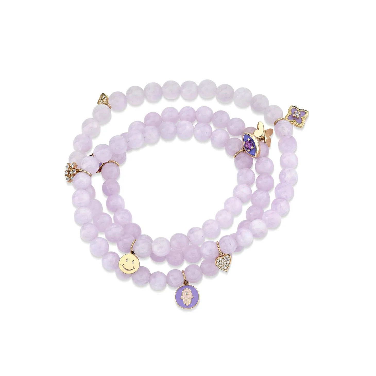 Gold & Diamond Lavender Wrap Bracelet