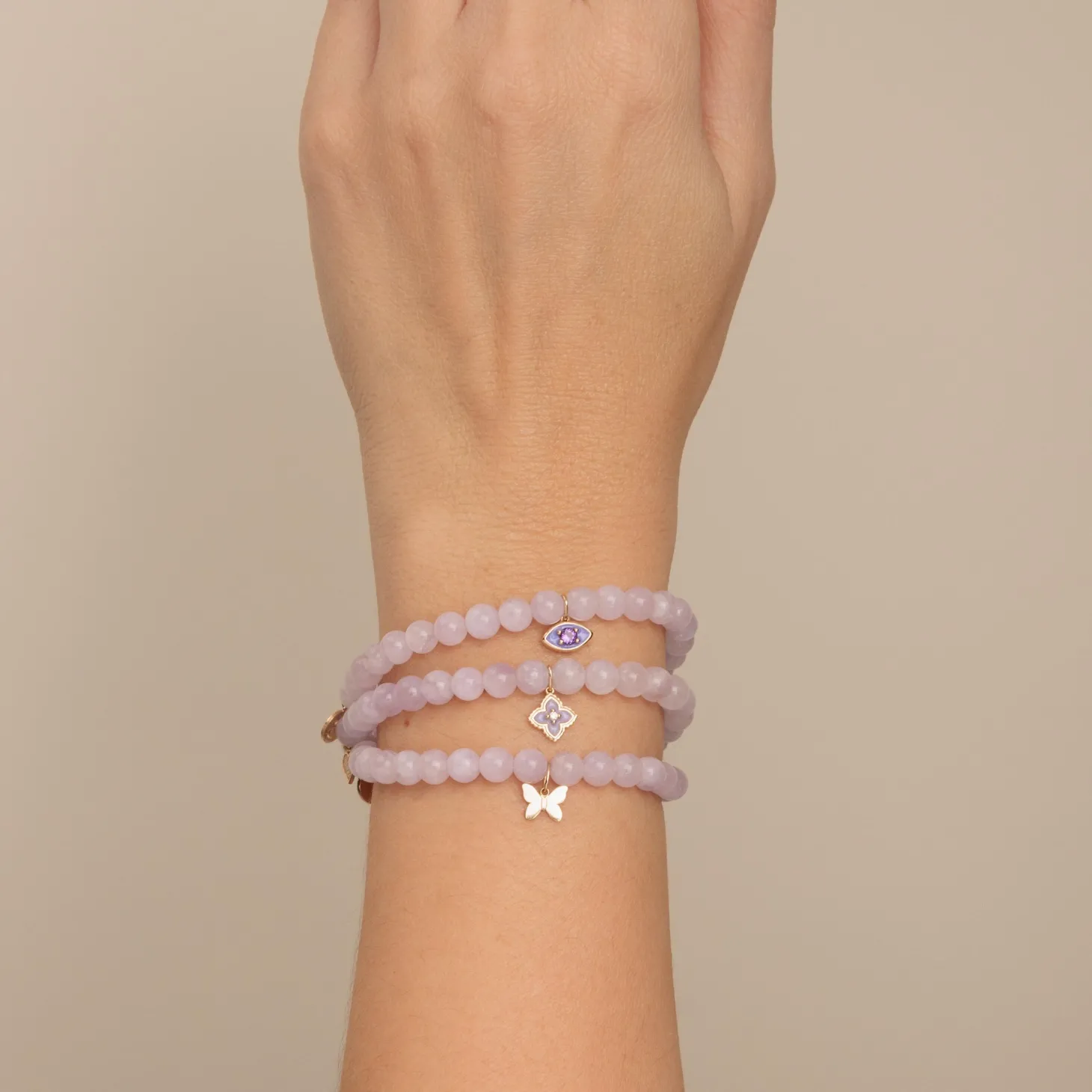 Gold & Diamond Lavender Wrap Bracelet