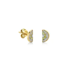 Gold & Diamond Lemon Slice Stud