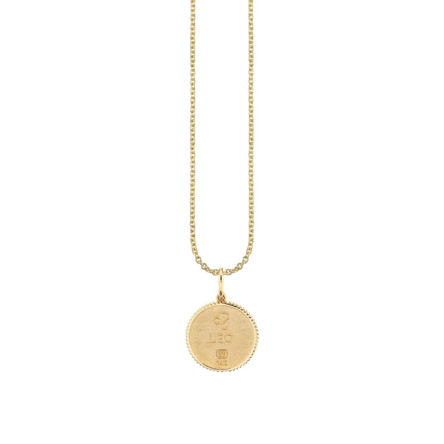 Gold & Diamond Leo Zodiac Medallion
