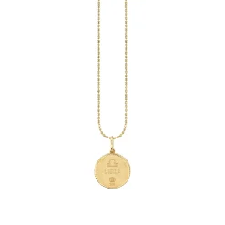 Gold & Diamond Libra Zodiac Medallion