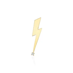 Gold & Diamond Lightning Bolt Brooch