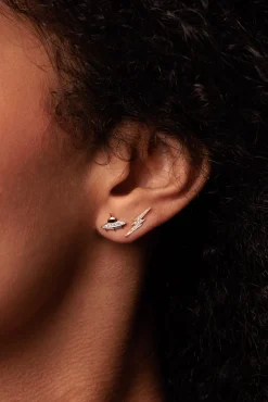 Gold & Diamond Lightning Bolt Stud